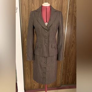 Brown tweed skirt suit, from Terra Nostra Femme